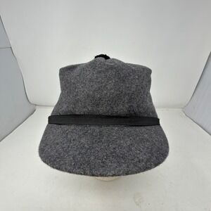 Crowncap Wool Blend Winter Cap Mens 7 7/8 Gray Black Pom Pom Canada